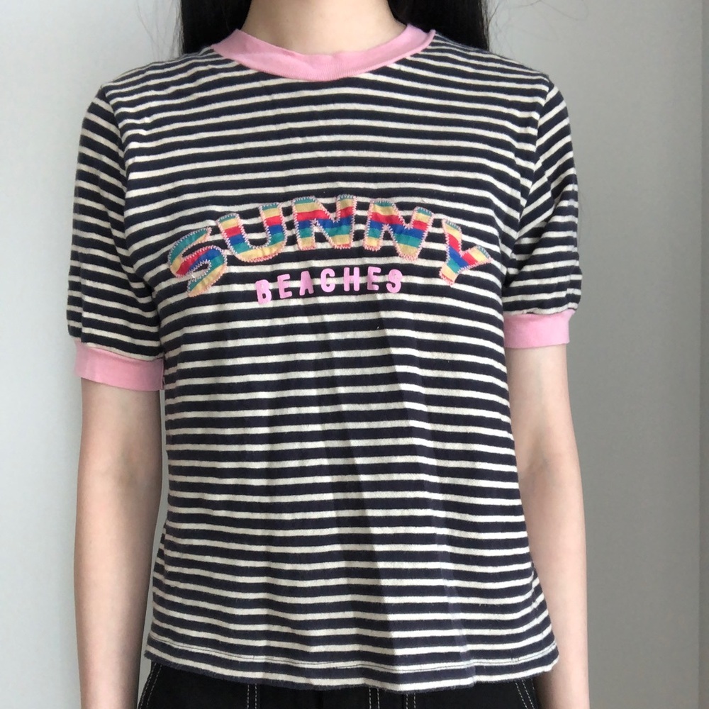 Striped Sunny Beaches T-Shirt